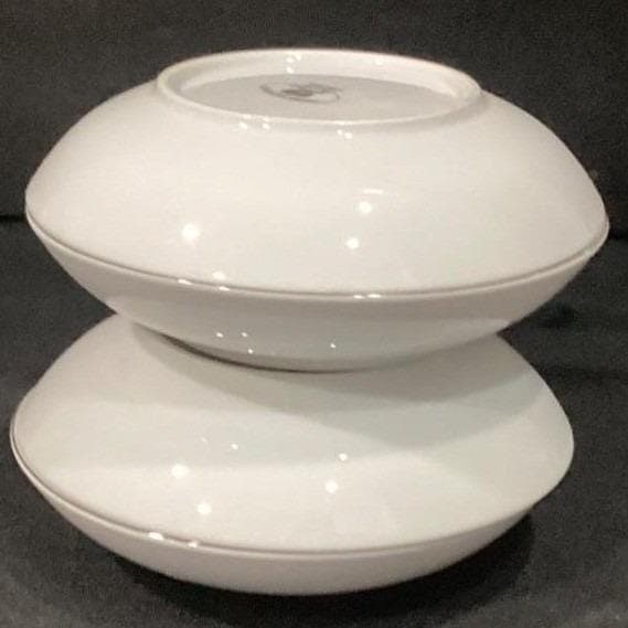 Crown Victoria "Lovelace" Berry Bowls, Set of 4, Platinum Rim, Vintage Japan - Thumbnail 9