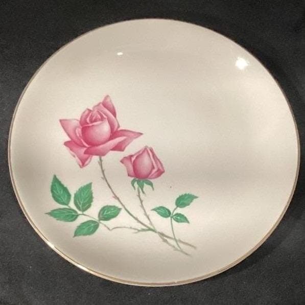 Canonsburg Bermuda Rose Salad Plates, Set of 4, Mid-Century Pottery, Dinnerware - Thumbnail 4