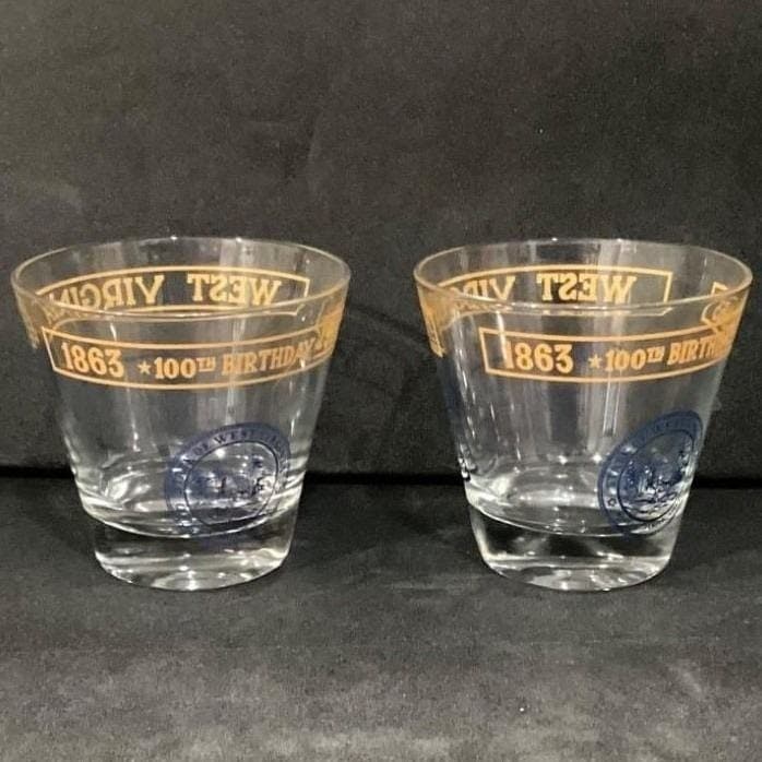 West Virginia Centennial 1863-1963 Cocktail Glasses, Set of 2, Souvenir Barware - Thumbnail 7