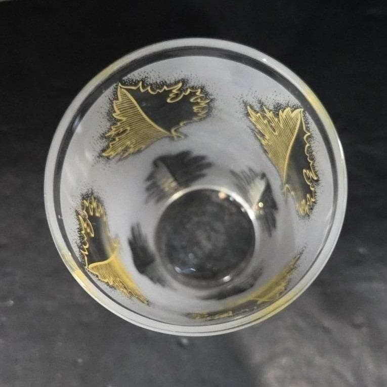 Libbey Frosted Oak Leaf Cocktail Glass, Vintage Replacement Tumbler, Drinkware - Thumbnail 5