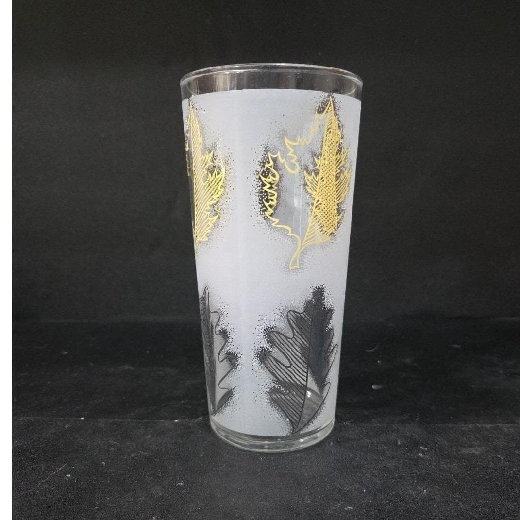 Libbey Frosted Oak Leaf Cocktail Glass, Vintage Replacement Tumbler, Drinkware - Thumbnail 8
