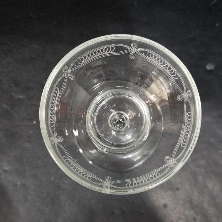 Libbey Needle Etched Cordial Glass, Vintage Liqueur Stemware, Barware Accessory - Thumbnail 5