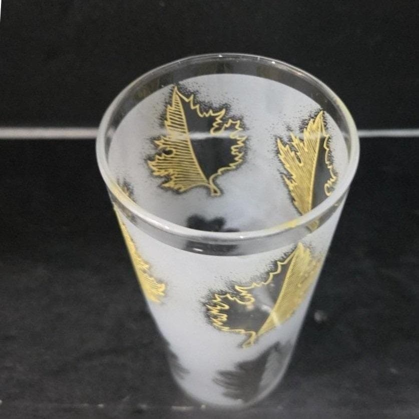 Libbey Frosted Oak Leaf Cocktail Glass, Vintage Replacement Tumbler, Drinkware - Thumbnail 6