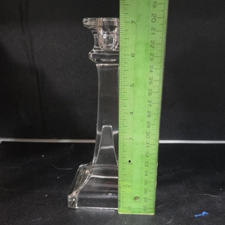 Westmoreland Style Vintage Square Cut Clear Glass Candlestick, Candle Holder - Thumbnail 2