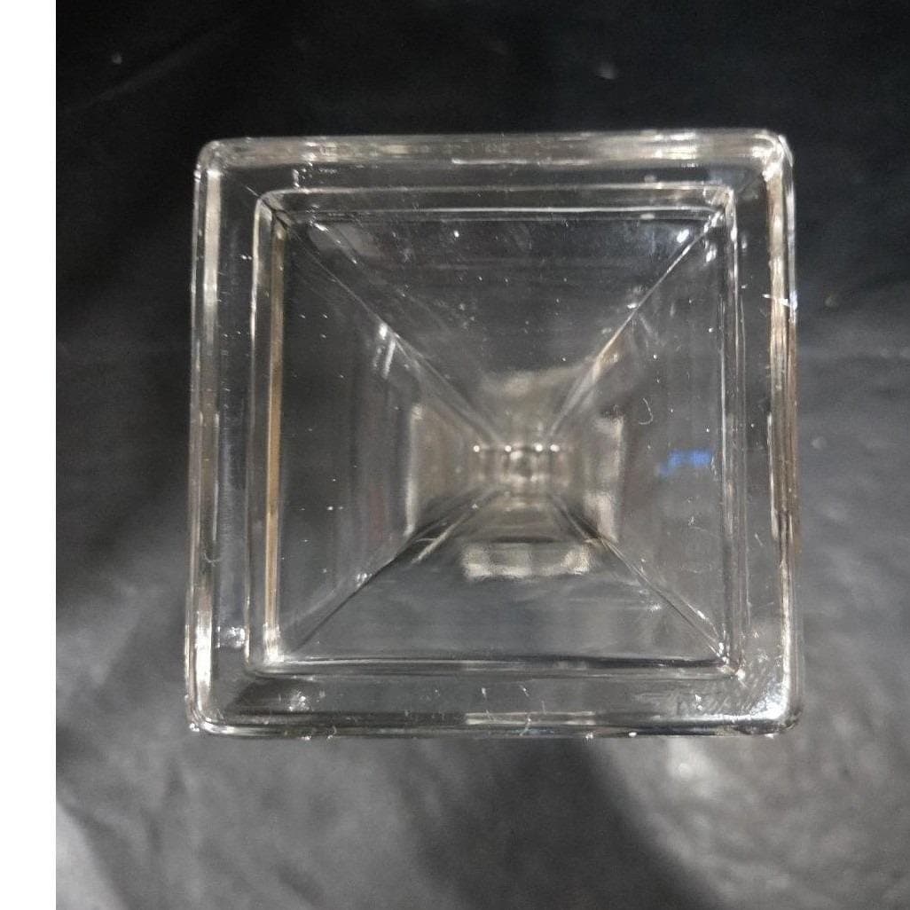 Westmoreland Style Vintage Square Cut Clear Glass Candlestick, Candle Holder - Thumbnail 4