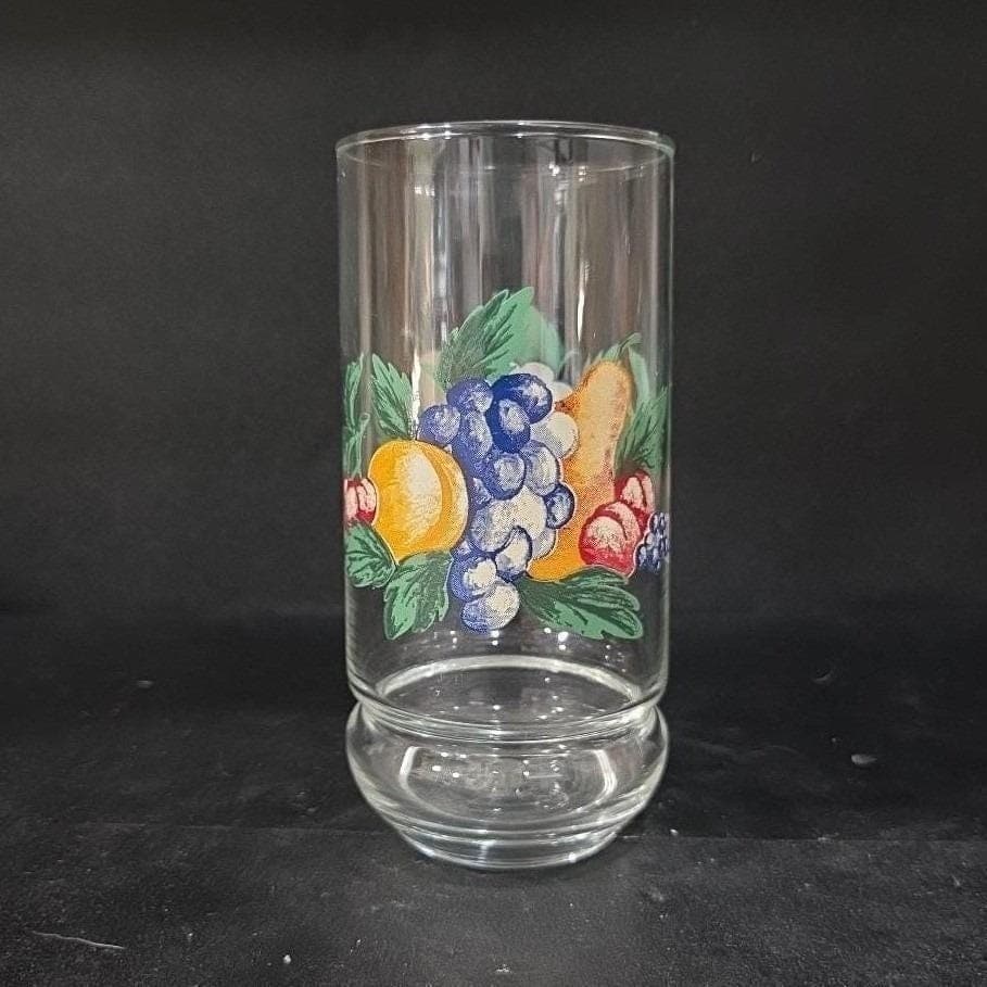 Oneida Orchard 16oz Glass Tumbler, Vintage Fruit Themed Glassware, Drinkware - Thumbnail 9