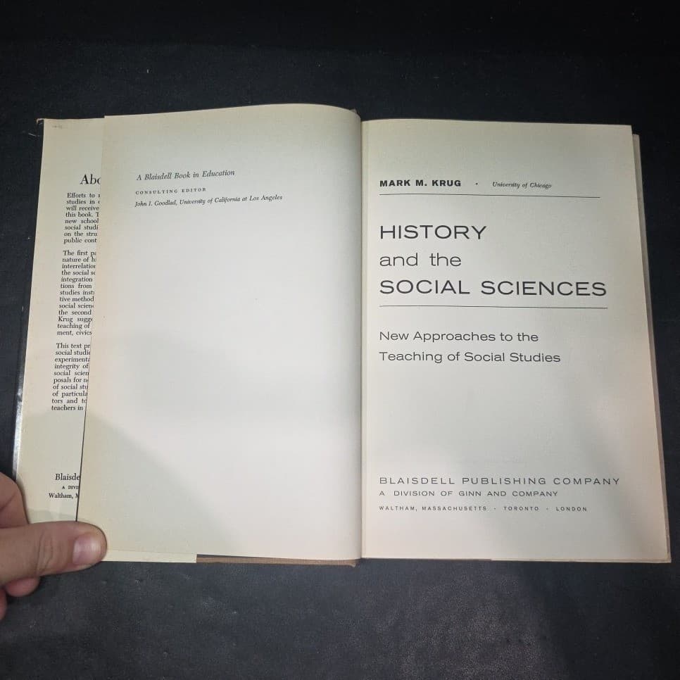 History & The Social Sciences Mark M Krug 1967 Hardcover Blaisdell Publishing - Thumbnail 4