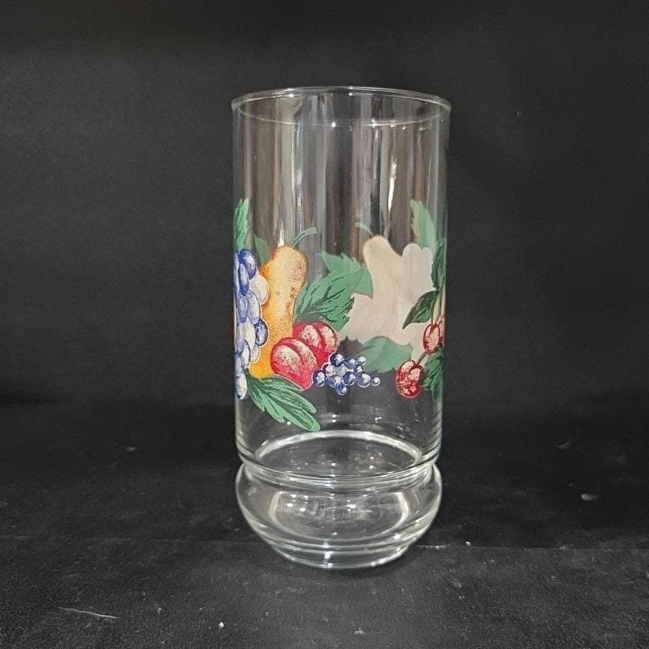 Oneida Orchard 16oz Glass Tumbler, Vintage Fruit Themed Glassware, Drinkware - Thumbnail 8