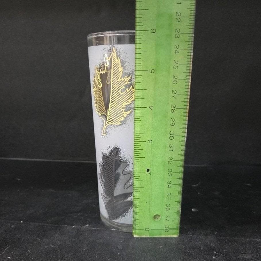 Libbey Frosted Oak Leaf Cocktail Glass, Vintage Replacement Tumbler, Drinkware - Thumbnail 2