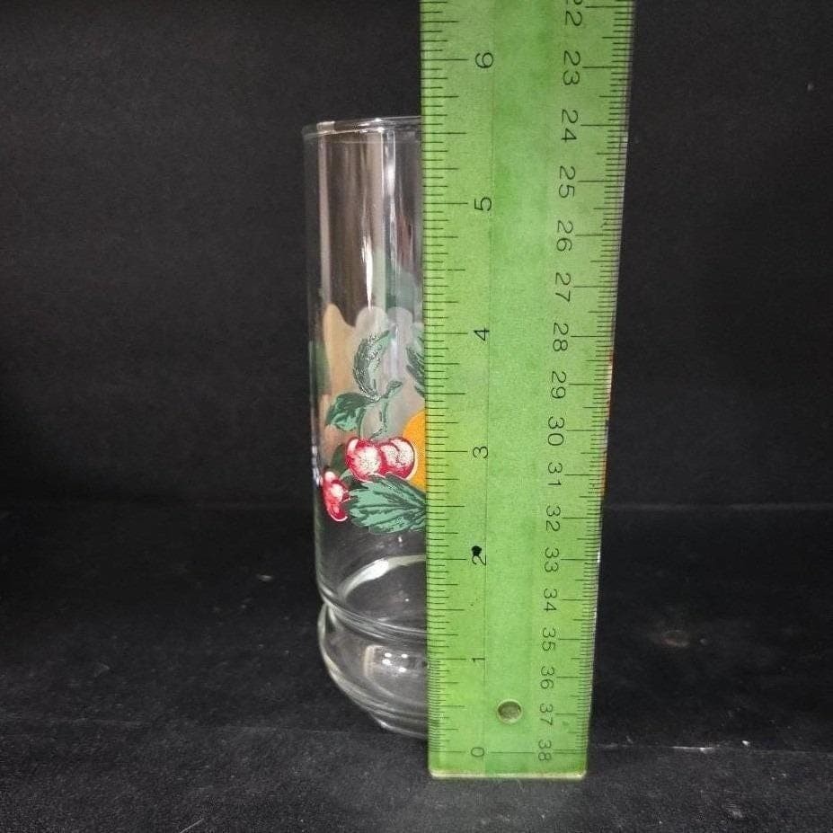Oneida Orchard 16oz Glass Tumbler, Vintage Fruit Themed Glassware, Drinkware - Thumbnail 2