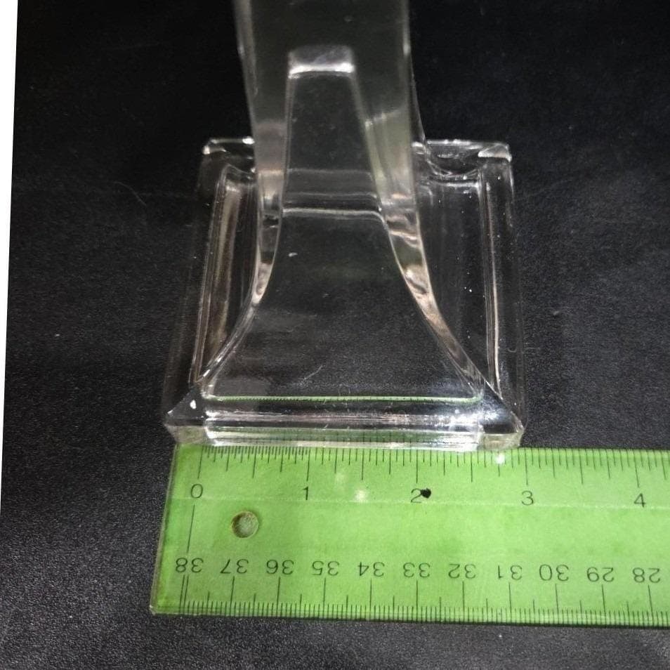 Westmoreland Style Vintage Square Cut Clear Glass Candlestick, Candle Holder - Thumbnail 3