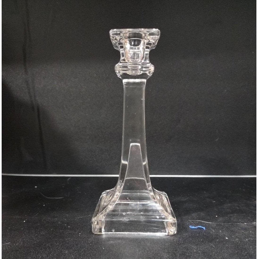 Westmoreland Style Vintage Square Cut Clear Glass Candlestick, Candle Holder - Thumbnail 8