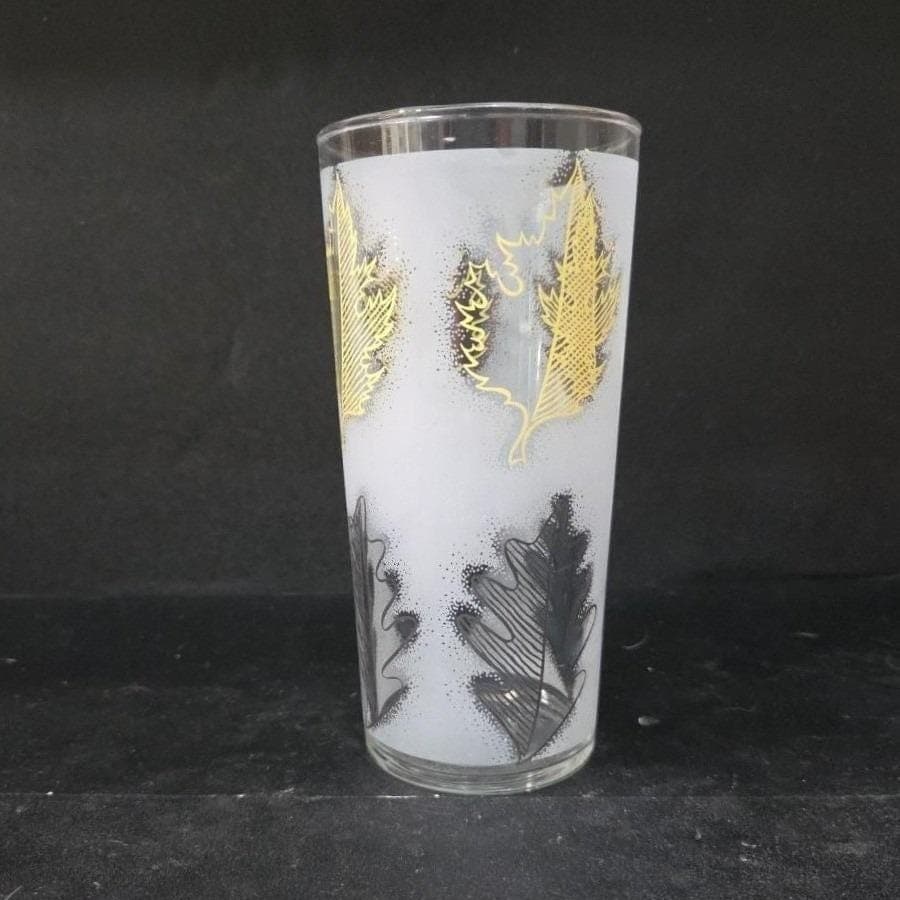 Libbey Frosted Oak Leaf Cocktail Glass, Vintage Replacement Tumbler, Drinkware - Thumbnail 10