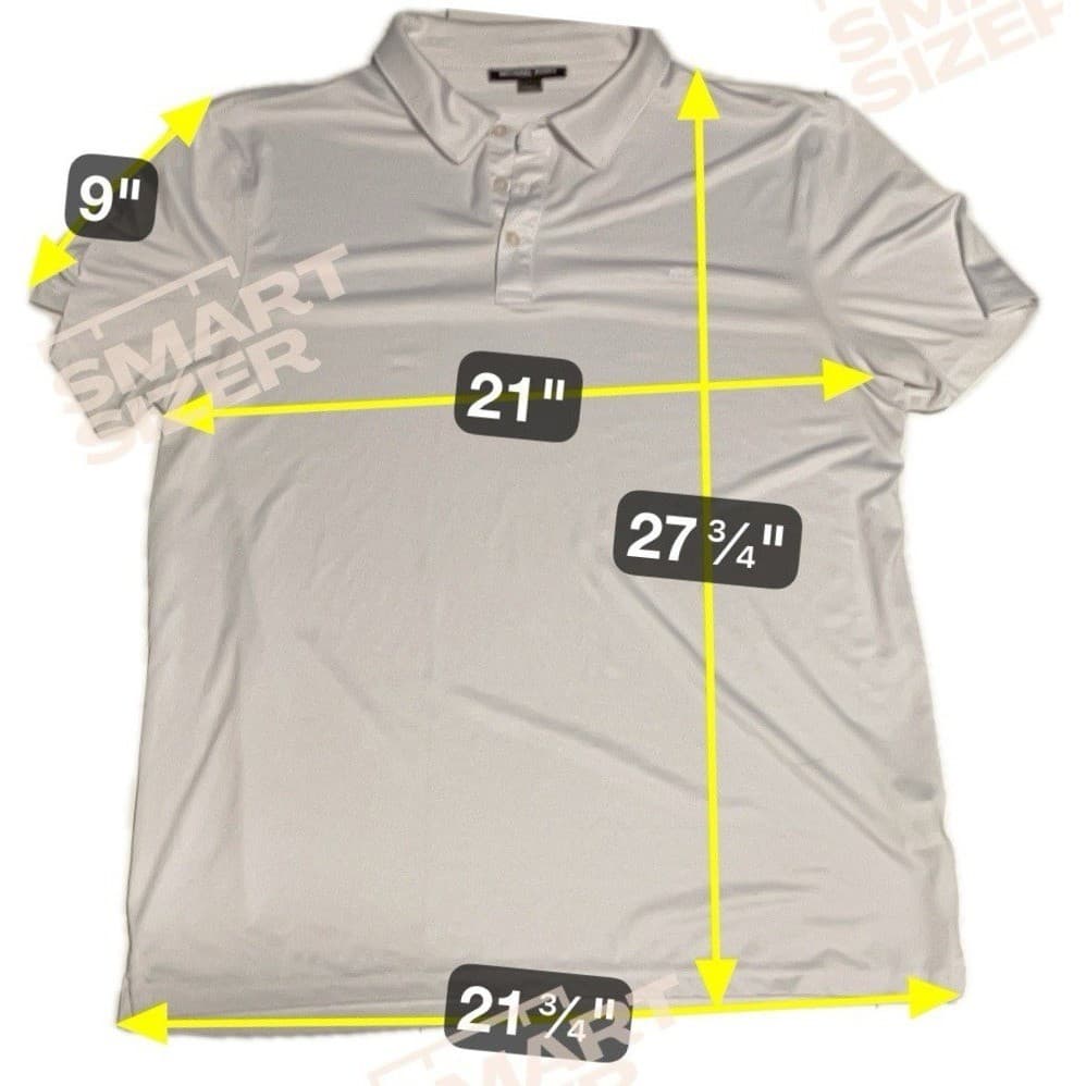 Michael Kors White Short Sleeve Polo Shirt, MK Logo, Men's Large Polyester Blend - Thumbnail 2