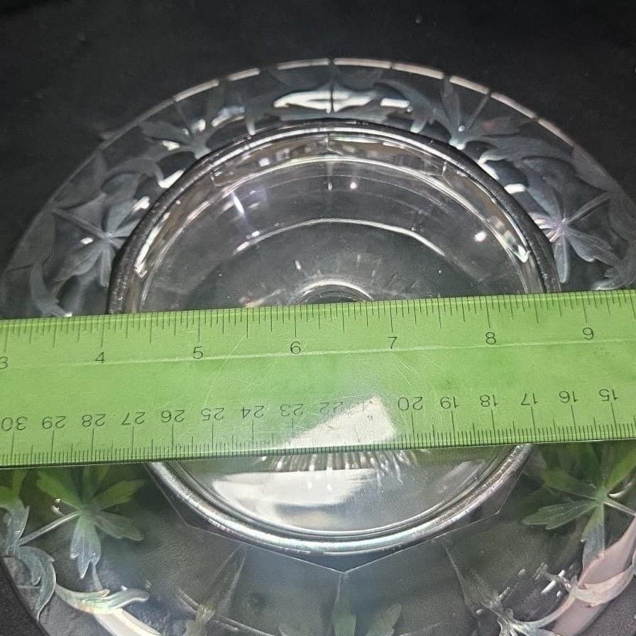 Heisey Silver Inlay Cheese & Cracker Serving Platter, Vintage Centerpiece Plate - Thumbnail 7