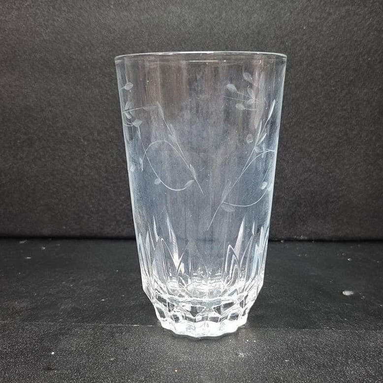 Princess House Heritage Tumbler, Vtg Etched Floral Glass, Replacement Drinkware - Thumbnail 3