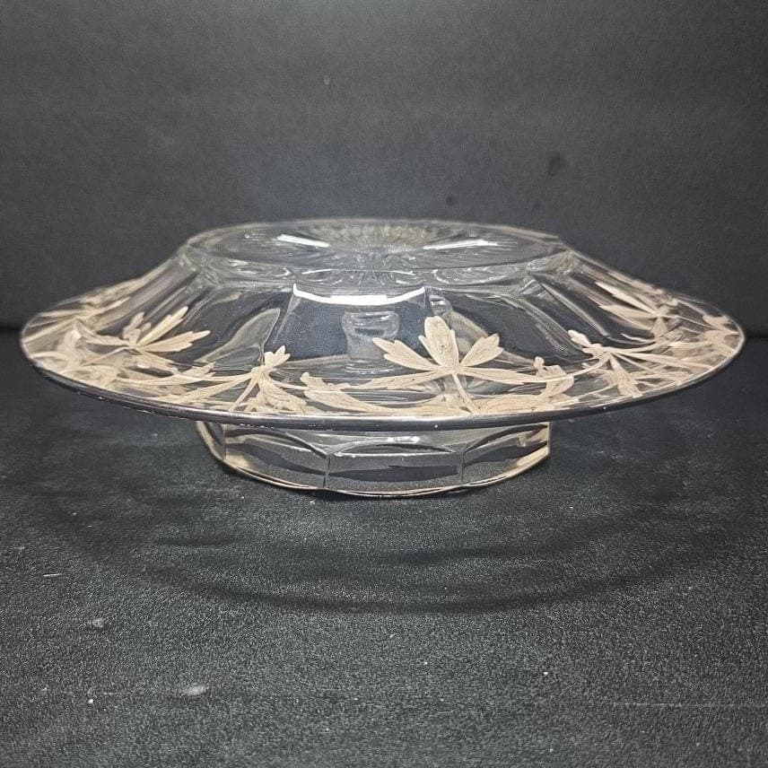 Heisey Silver Inlay Cheese & Cracker Serving Platter, Vintage Centerpiece Plate - Thumbnail 10