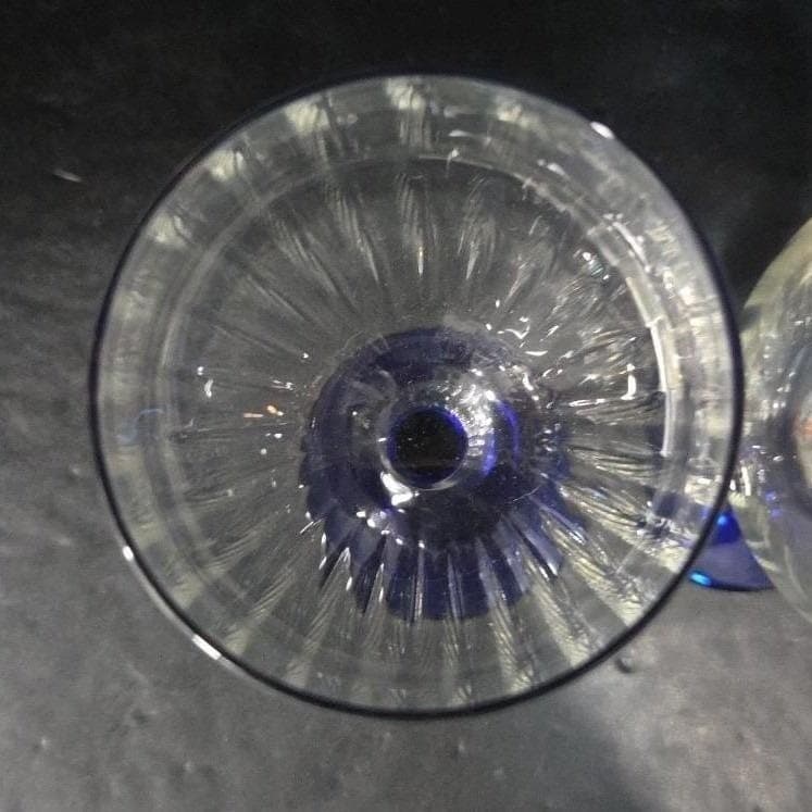 Luminarc Neptune Cobalt Wine Glasses, Set of 2, Vintage Replacement Stemware - Thumbnail 4