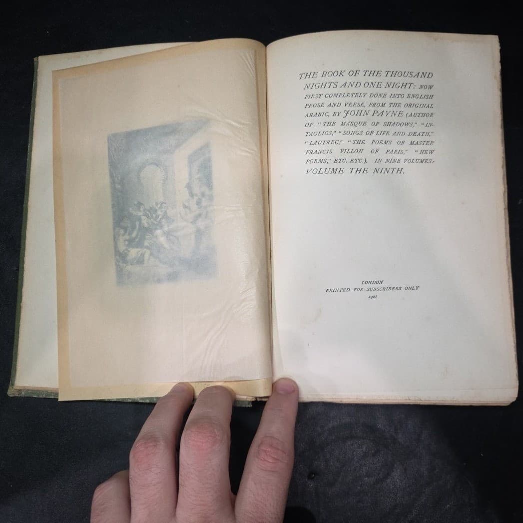 1901 The Book of the Thousand Nights and One Night Vol IX John Payne Delhi Ed - Thumbnail 4