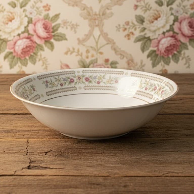 Crescent China "Chelsea" Rimmed Salad Bowl, Vintage Japan Porcelain Serveware