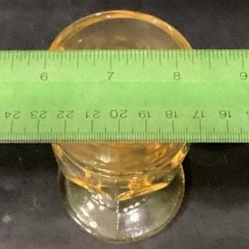 Indiana Glass Kings Crown Thumbprint Goblets, Set of 2, Vintage Yellow Stemware - Thumbnail 3