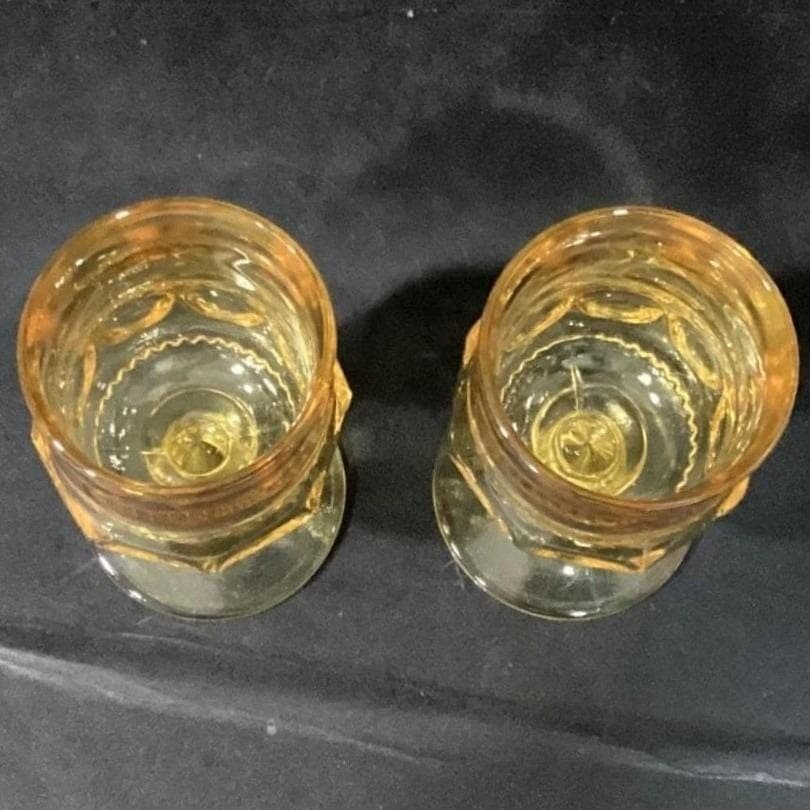 Indiana Glass Kings Crown Thumbprint Wine Goblets, Set of 2, Vintage Stemware - Thumbnail 5