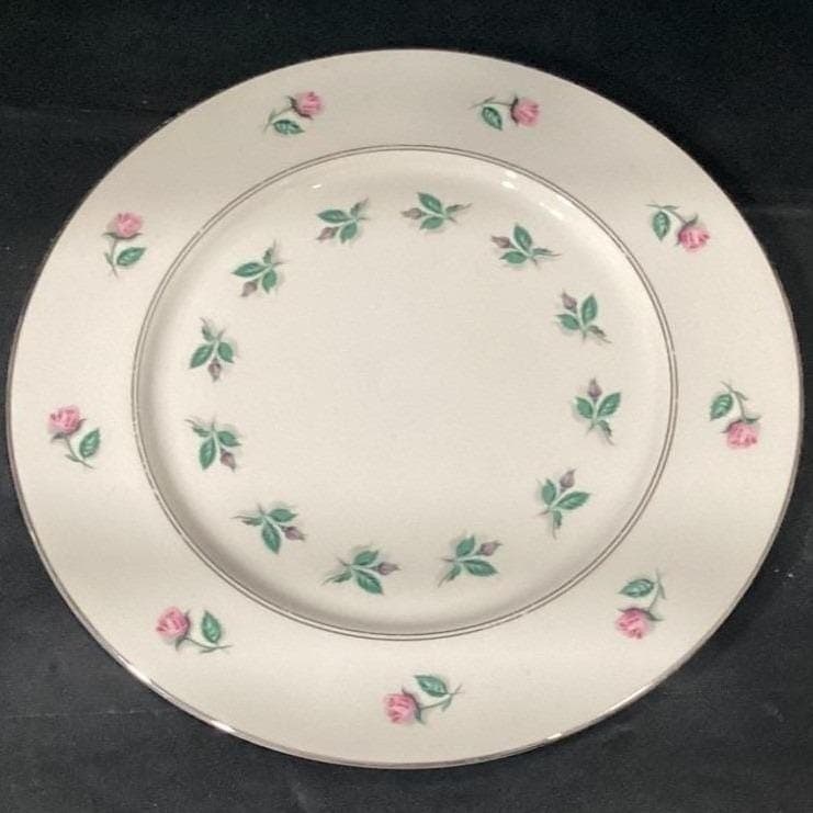 C.T. Tielsch Germany Antique Decorative Plate, White & Pink Floral Porcelain - Thumbnail 7