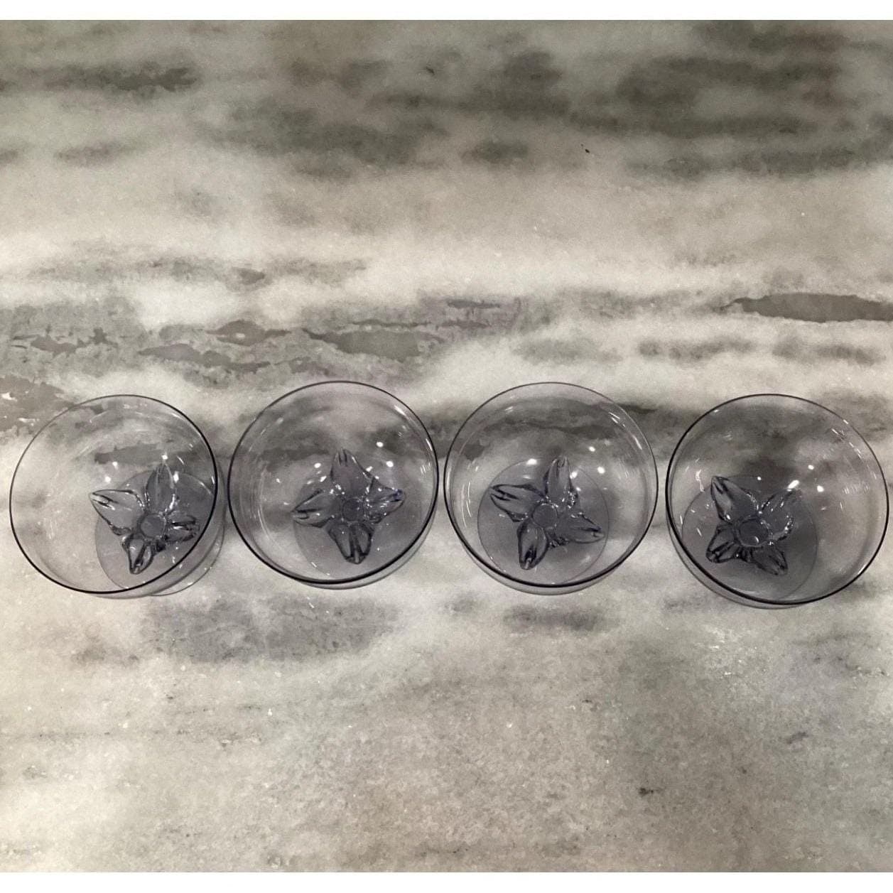 Blefeld Leaf Fantasy Lilac Sherbet Glasses, Set of 4, Vtg Hand-Blown Crystal - Thumbnail 7