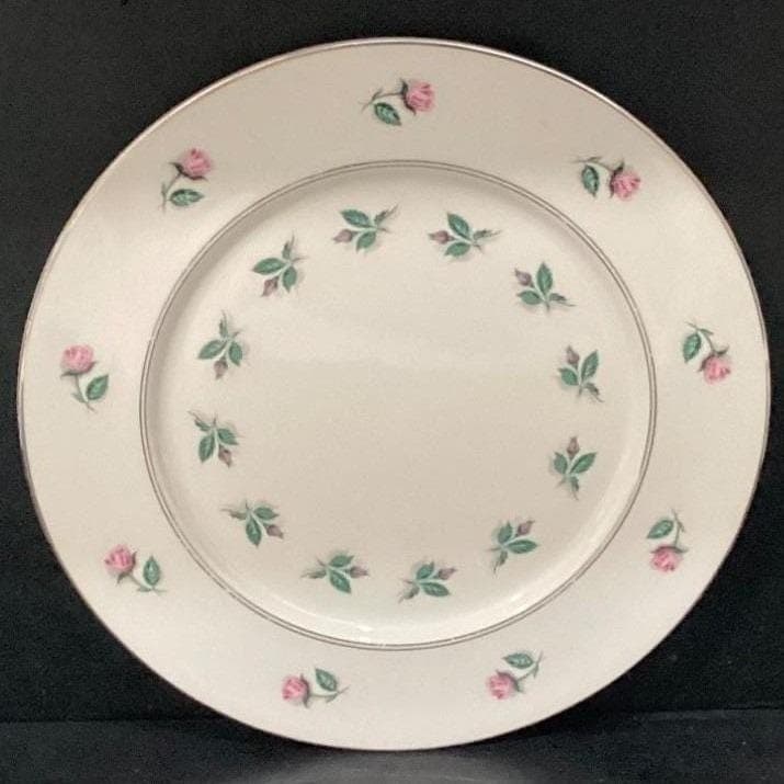 C.T. Tielsch Germany Antique Decorative Plate, White & Pink Floral Porcelain - Thumbnail 6
