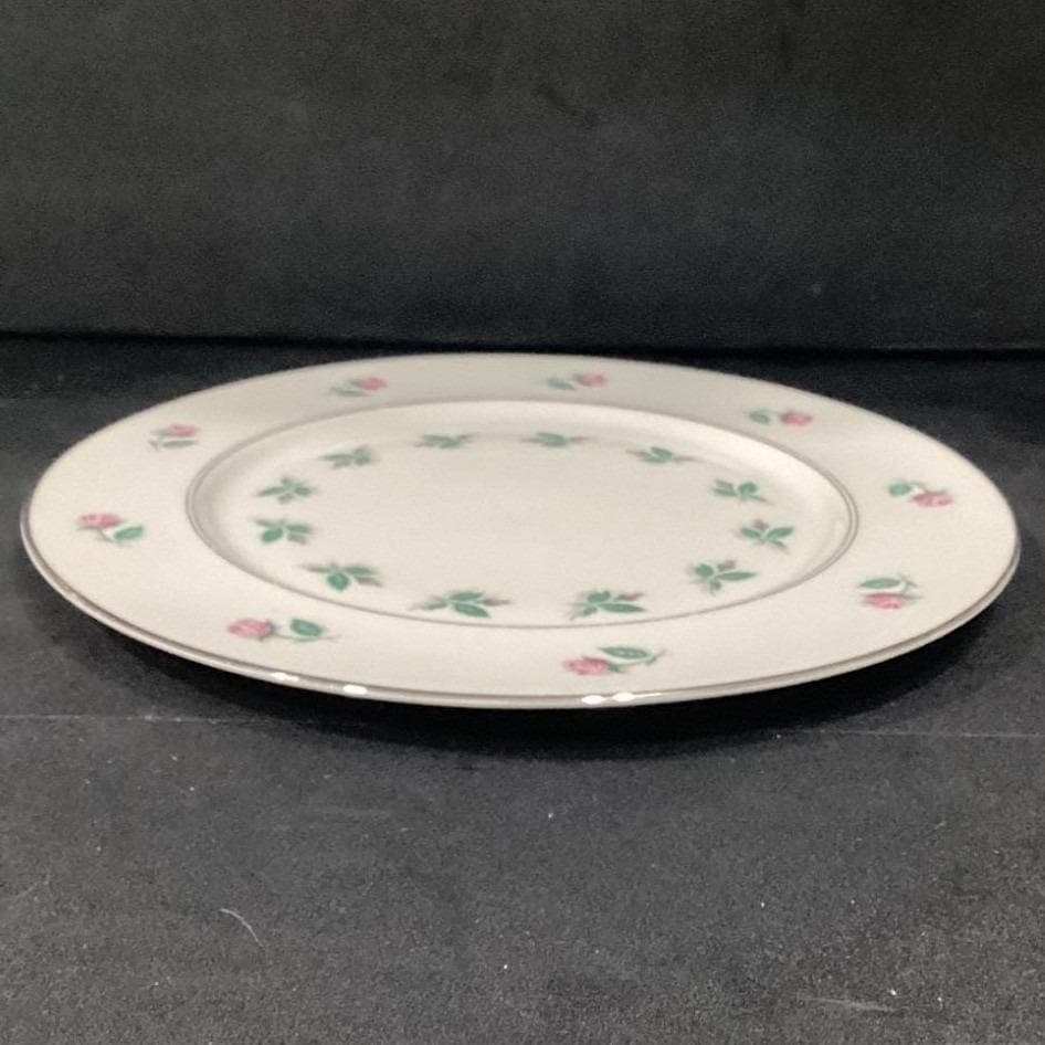 C.T. Tielsch Germany Antique Decorative Plate, White & Pink Floral Porcelain - Thumbnail 9