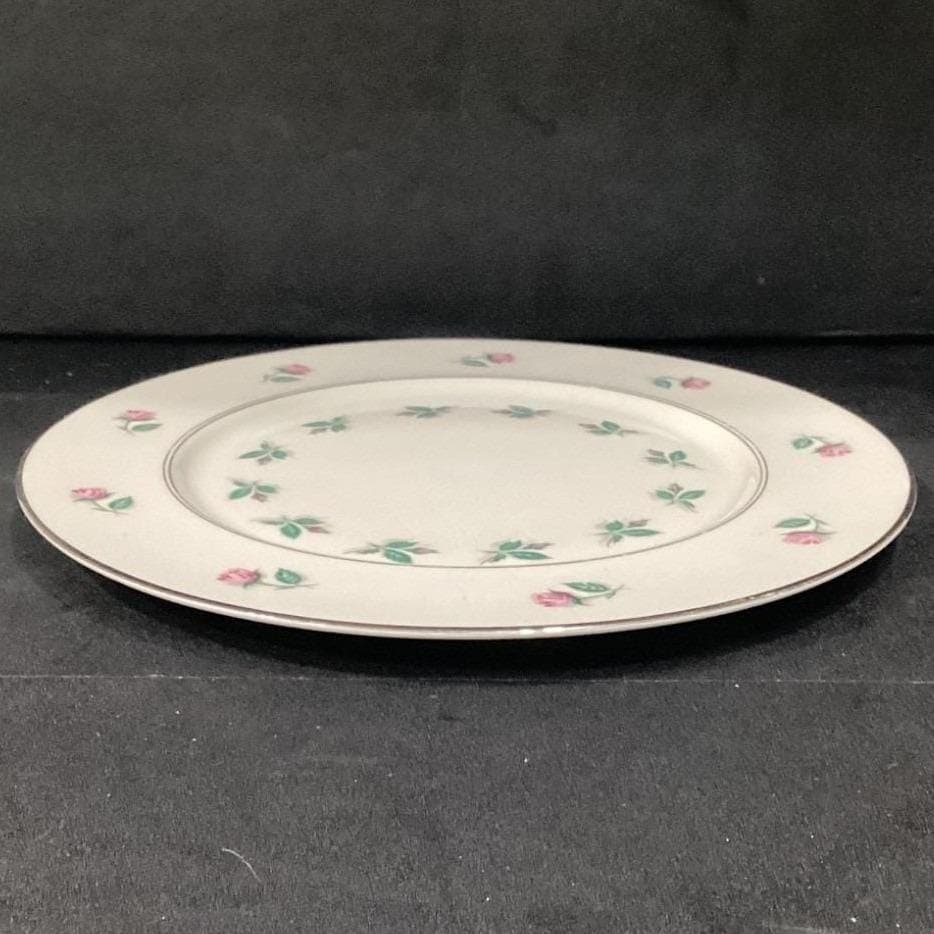 C.T. Tielsch Germany Antique Decorative Plate, White & Pink Floral Porcelain - Thumbnail 10