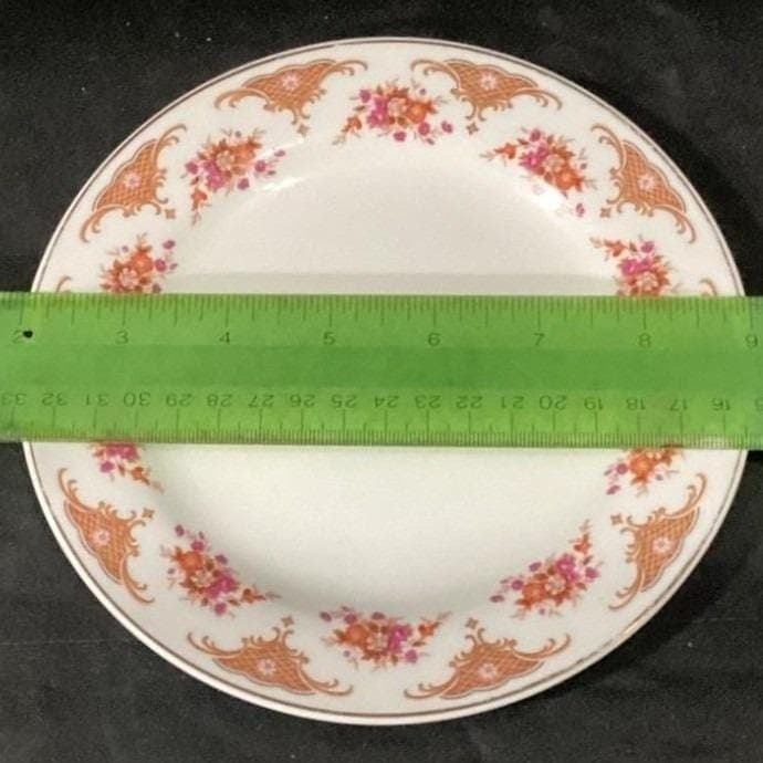 Decorative Floral Bread Plate #CX208, Vintage Warm Flower Pattern Porcelain - Thumbnail 2