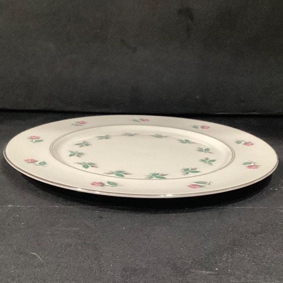 C.T. Tielsch Germany Antique Decorative Plate, White & Pink Floral Porcelain - Thumbnail 8