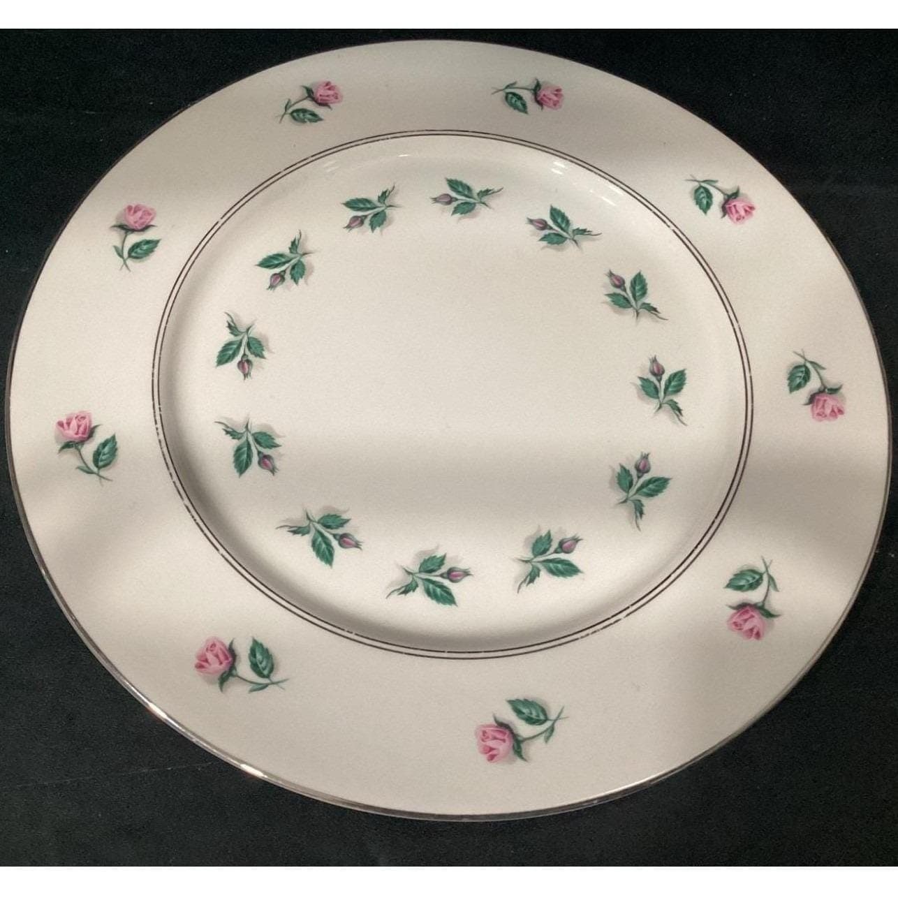 C.T. Tielsch Germany Antique Decorative Plate, White & Pink Floral Porcelain - Thumbnail 5