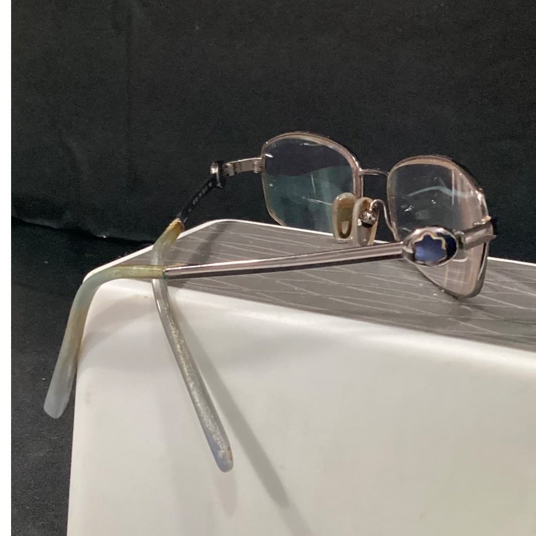 Montblanc MB 395 014 Silver Rectangular Metal Eyeglasses Frames Italy 53-17-140 - Thumbnail 5