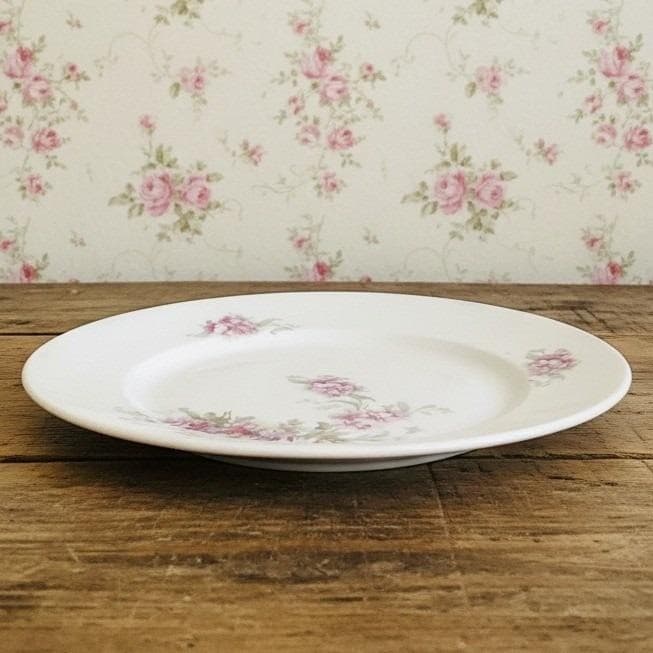 Brighton China "Sweetheart Rosebud" Dinner Plate, Vintage Pink Rose Porcelain