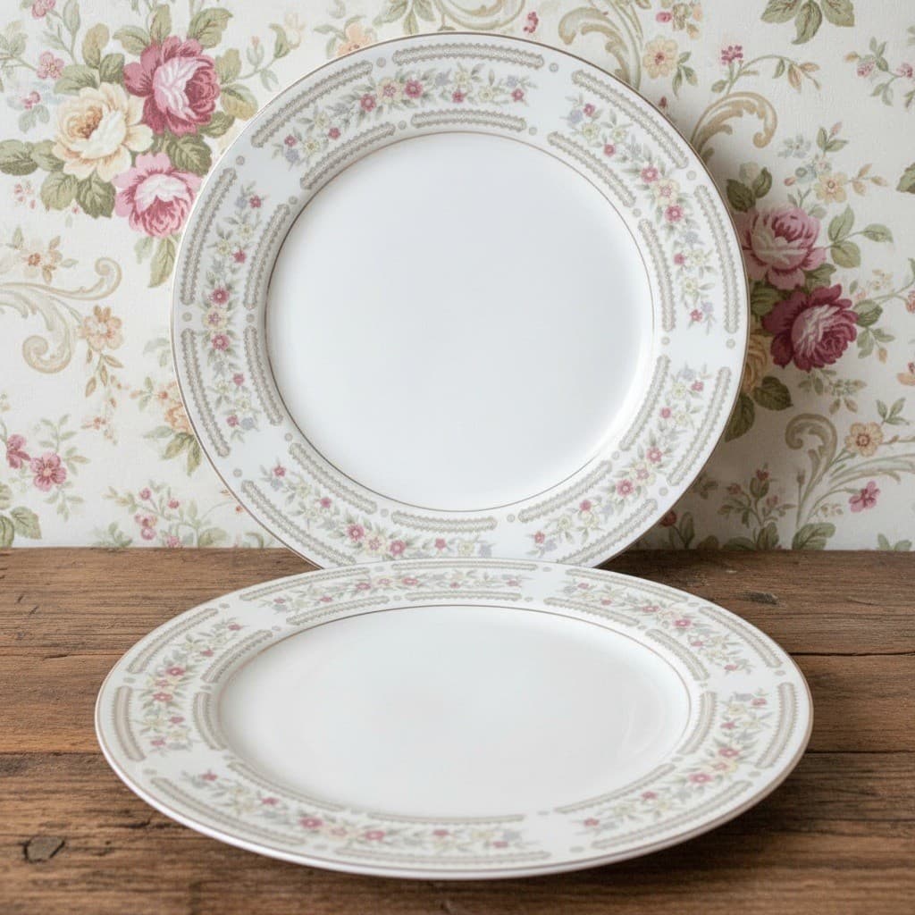 Crescent China "Chelsea" Dinner Plates, Set of 2, Vintage Porcelain Dinnerware
