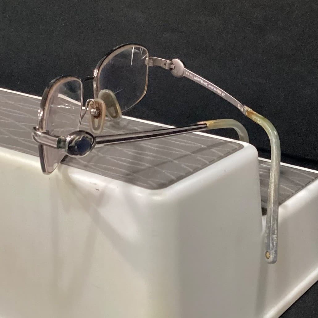 Montblanc MB 395 014 Silver Rectangular Metal Eyeglasses Frames Italy 53-17-140 - Thumbnail 4