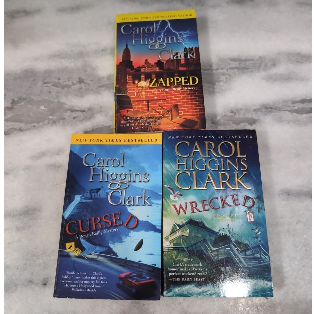 Carol Higgins Clark Regan Reilly Mystery Books, Cursed Zapped & Wrecked PB - Thumbnail 3