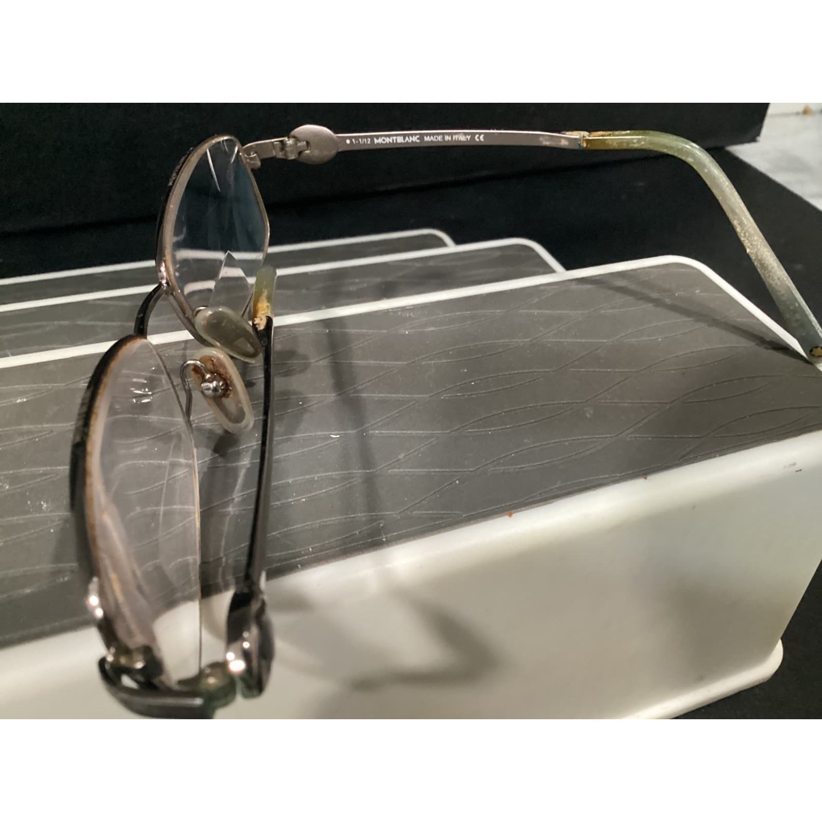 Montblanc MB 395 014 Silver Rectangular Metal Eyeglasses Frames Italy 53-17-140 - Thumbnail 10