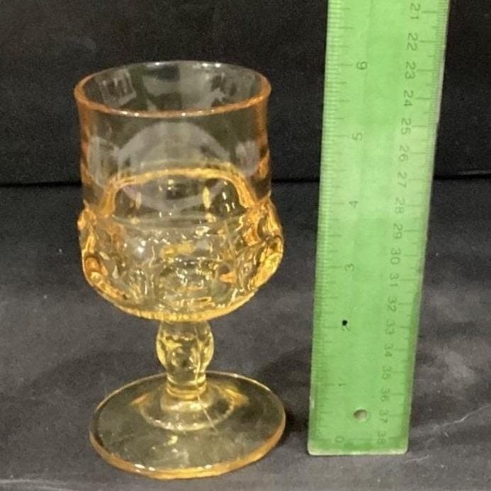 Indiana Glass Kings Crown Thumbprint Wine Goblets, Set of 4, Vintage Stemware - Thumbnail 2