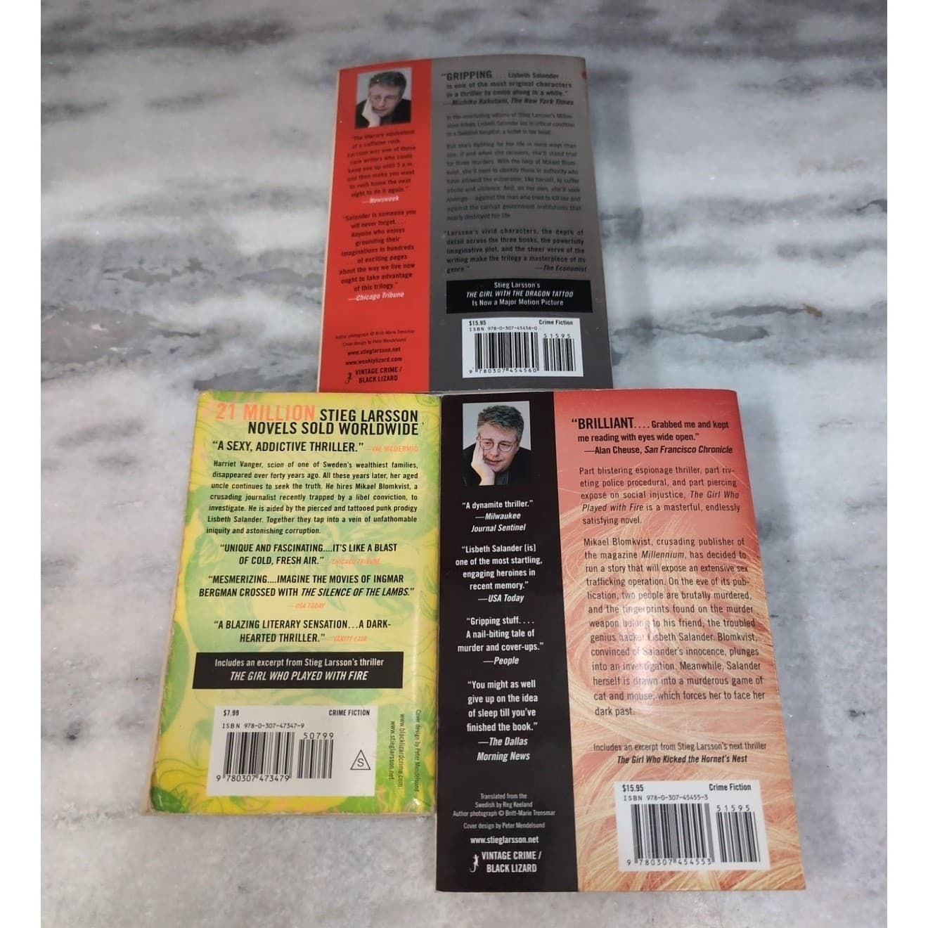 Stieg Larsson Millennium Trilogy 3 Book Set Girl With Dragon Tattoo Paperbacks - Thumbnail 4