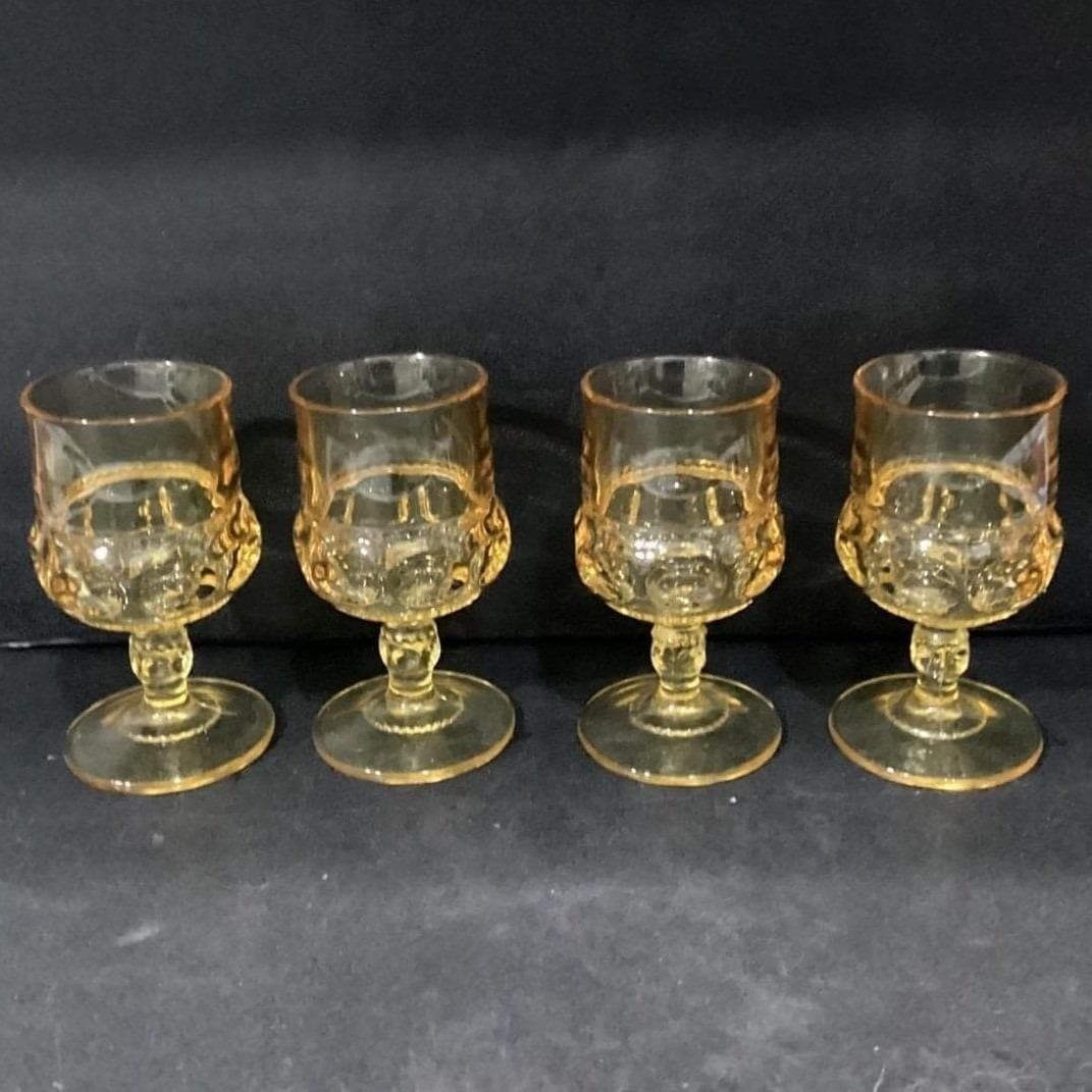 Indiana Glass Kings Crown Thumbprint Wine Goblets, Set of 4, Vintage Stemware - Thumbnail 11