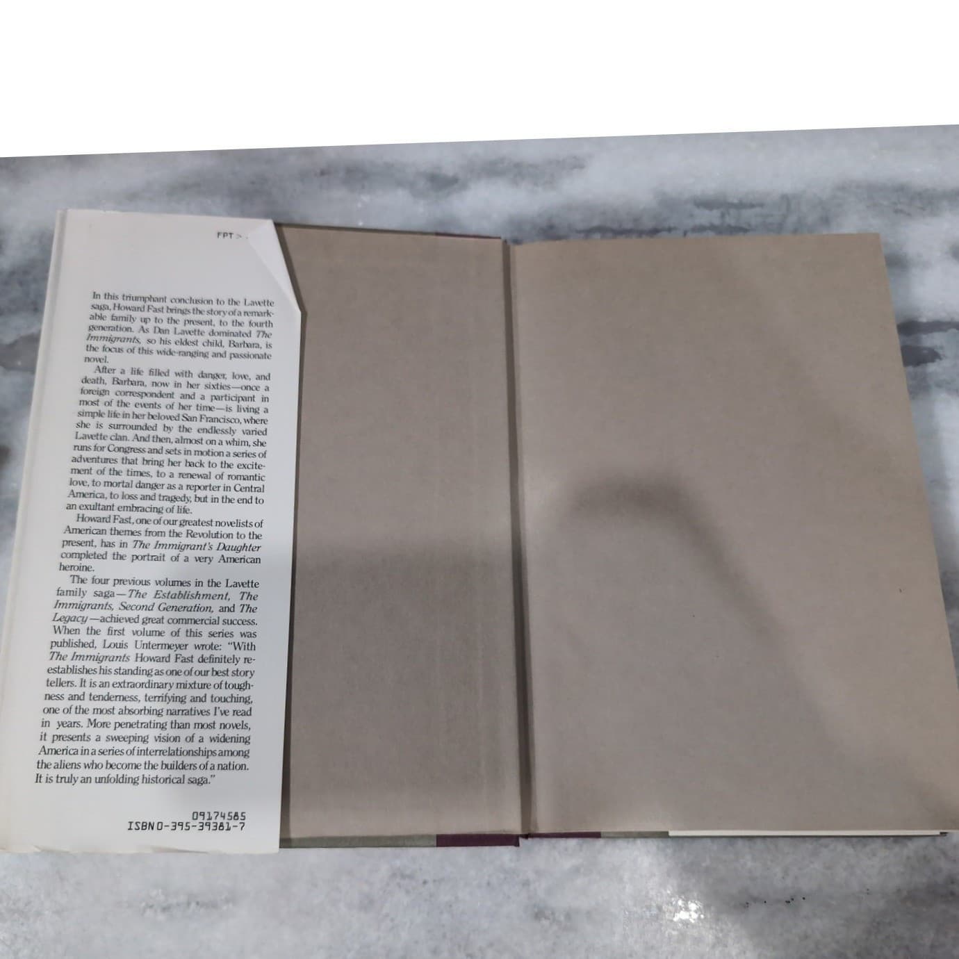 Howard Fast Lavette Saga Books: The Establishment & The Immigrants Daughter HC - Thumbnail 8