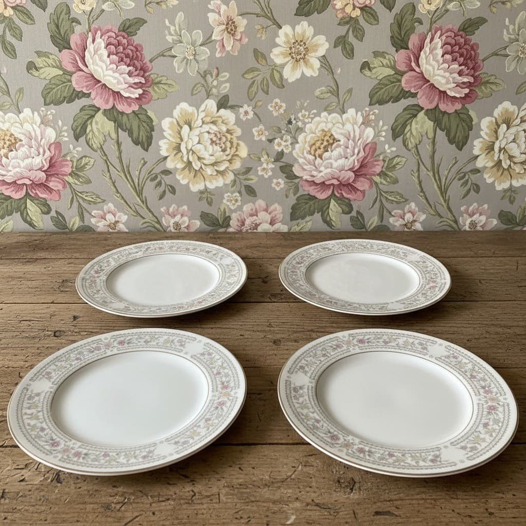 Crescent China "Chelsea" Bread Plates, Set of 4, Vintage Porcelain Dinnerware