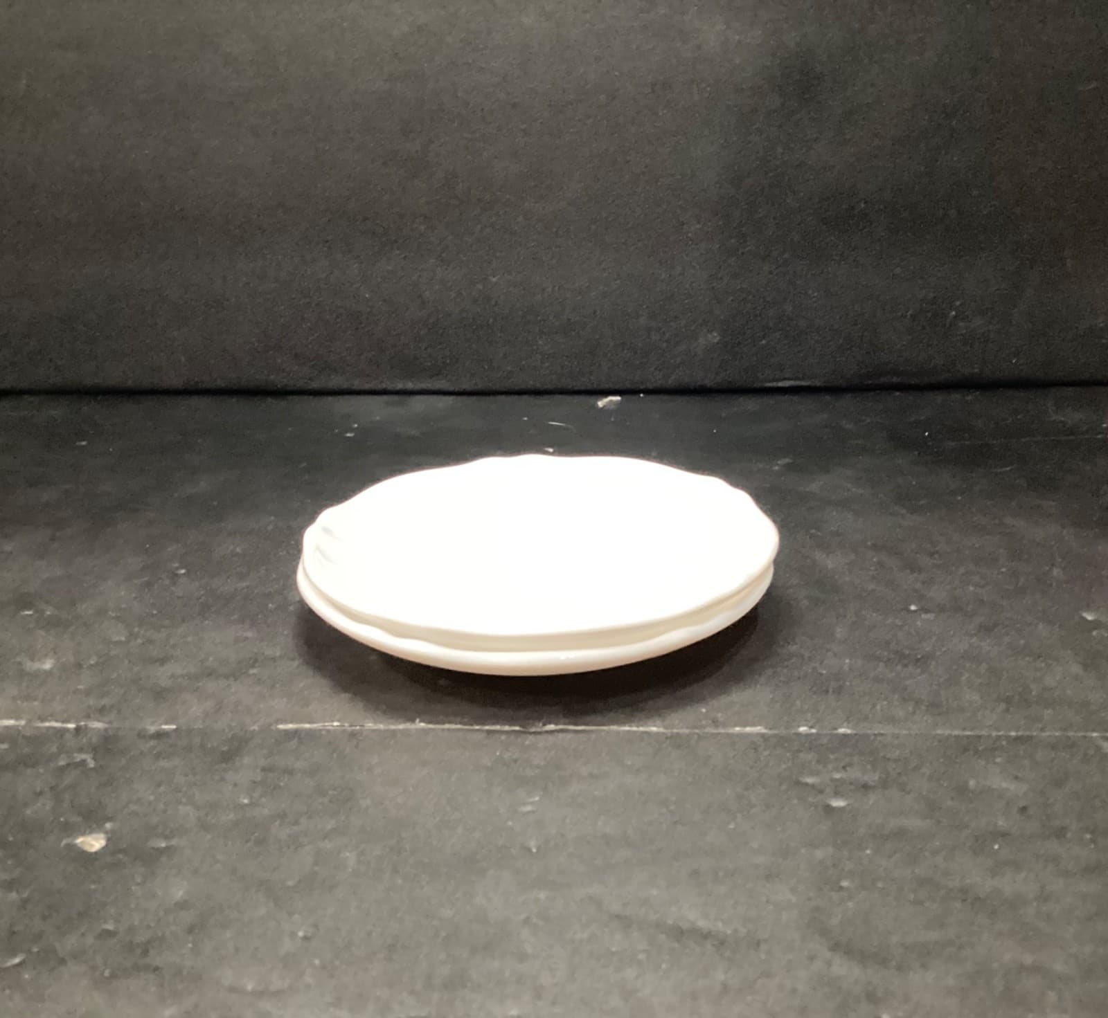 Arcopal France TRIANON IVORY Saucer Scalloped Swirls Milk Glass 5 3/8" Set of 2 - Thumbnail 5