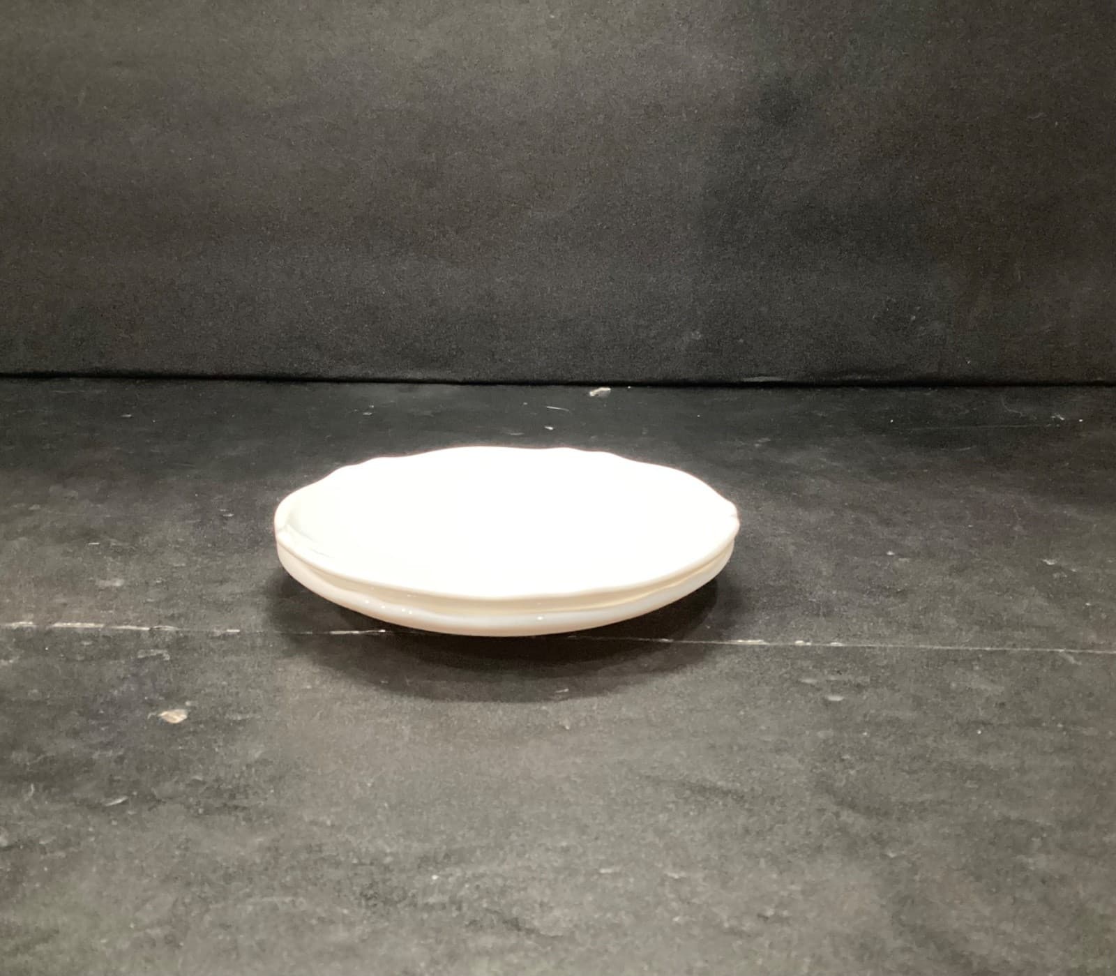 Arcopal France TRIANON IVORY Saucer Scalloped Swirls Milk Glass 5 3/8" Set of 2 - Thumbnail 8