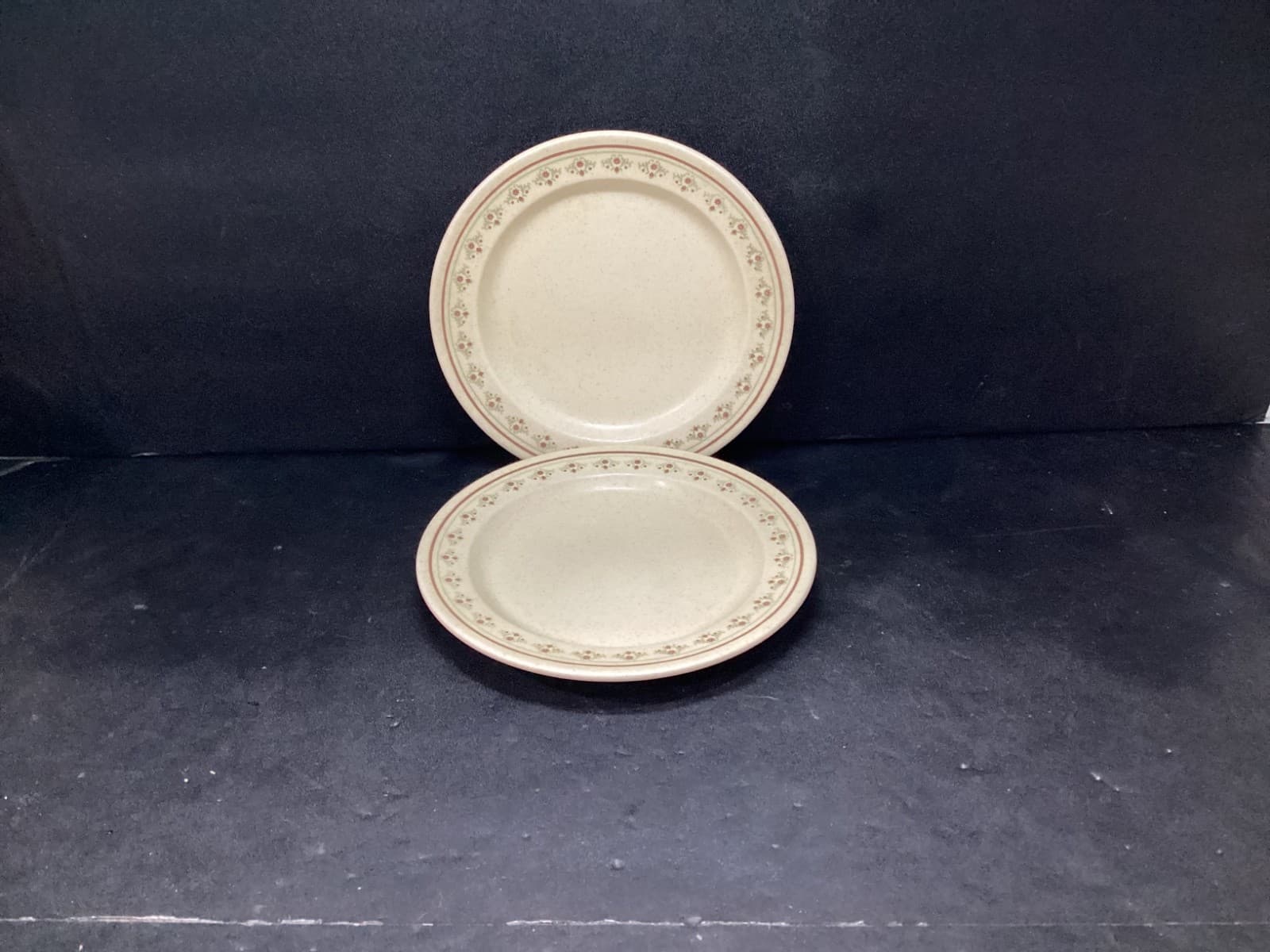 Anchor Hocking Ironstone CHANTILLY Salad Plates USA 7.5” Cottage Core Set Of 2