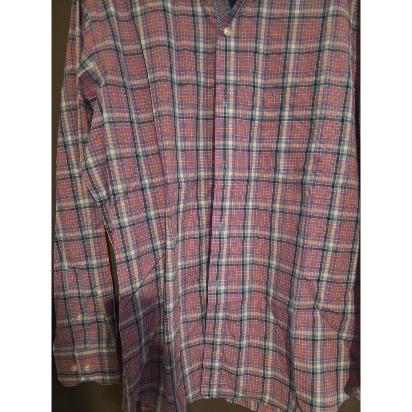 Tailorbyrd Collection Plaid Button Down Shirt Red Blue Cotton, Men's Large NWT - Thumbnail 6