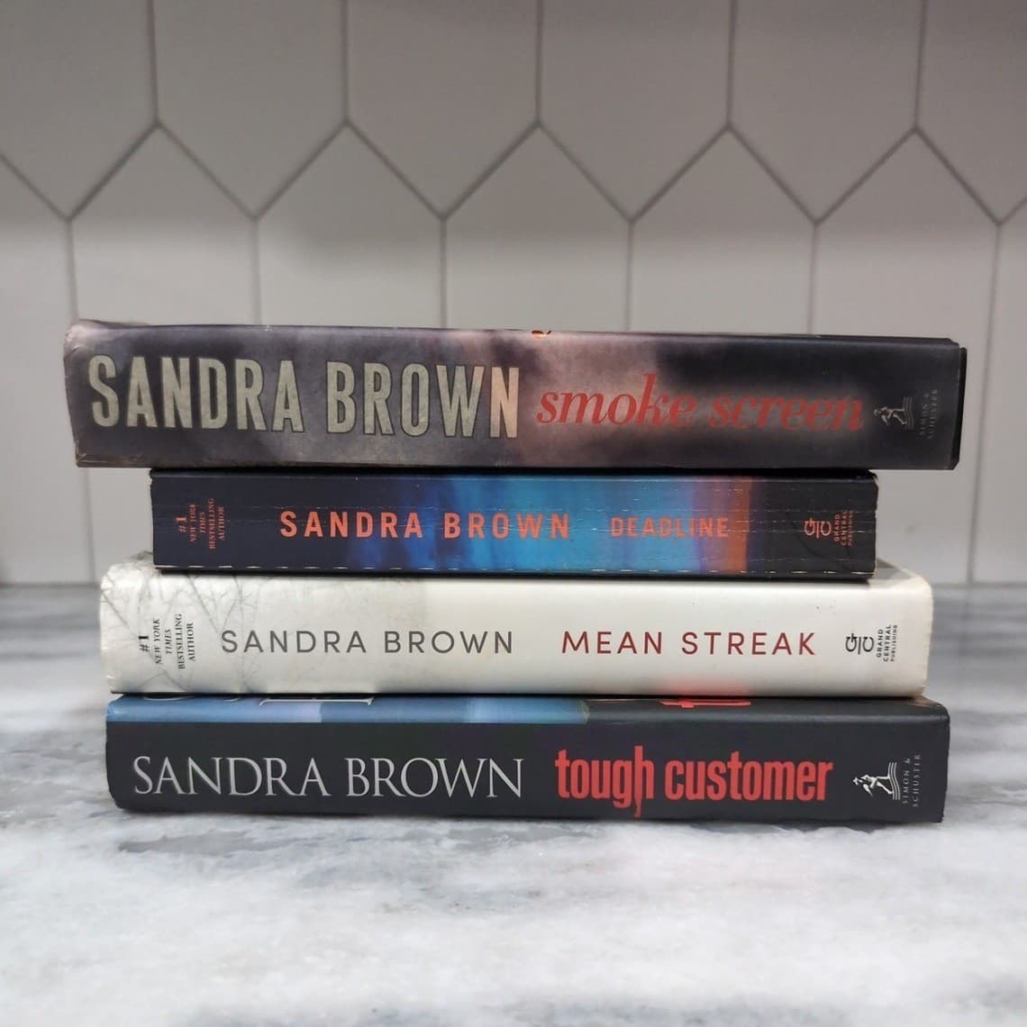 Sandra Brown Suspense Novels, Lot of 4, Mean Streak Smoke Screen Tough Customer - Thumbnail 2